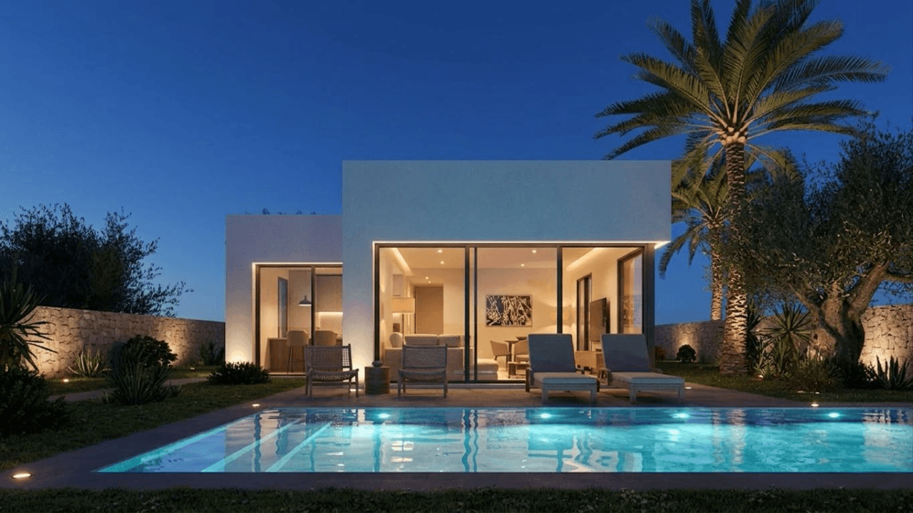 Nueva promoción villas modernas con piscina en Els Poblets. Llave en mano