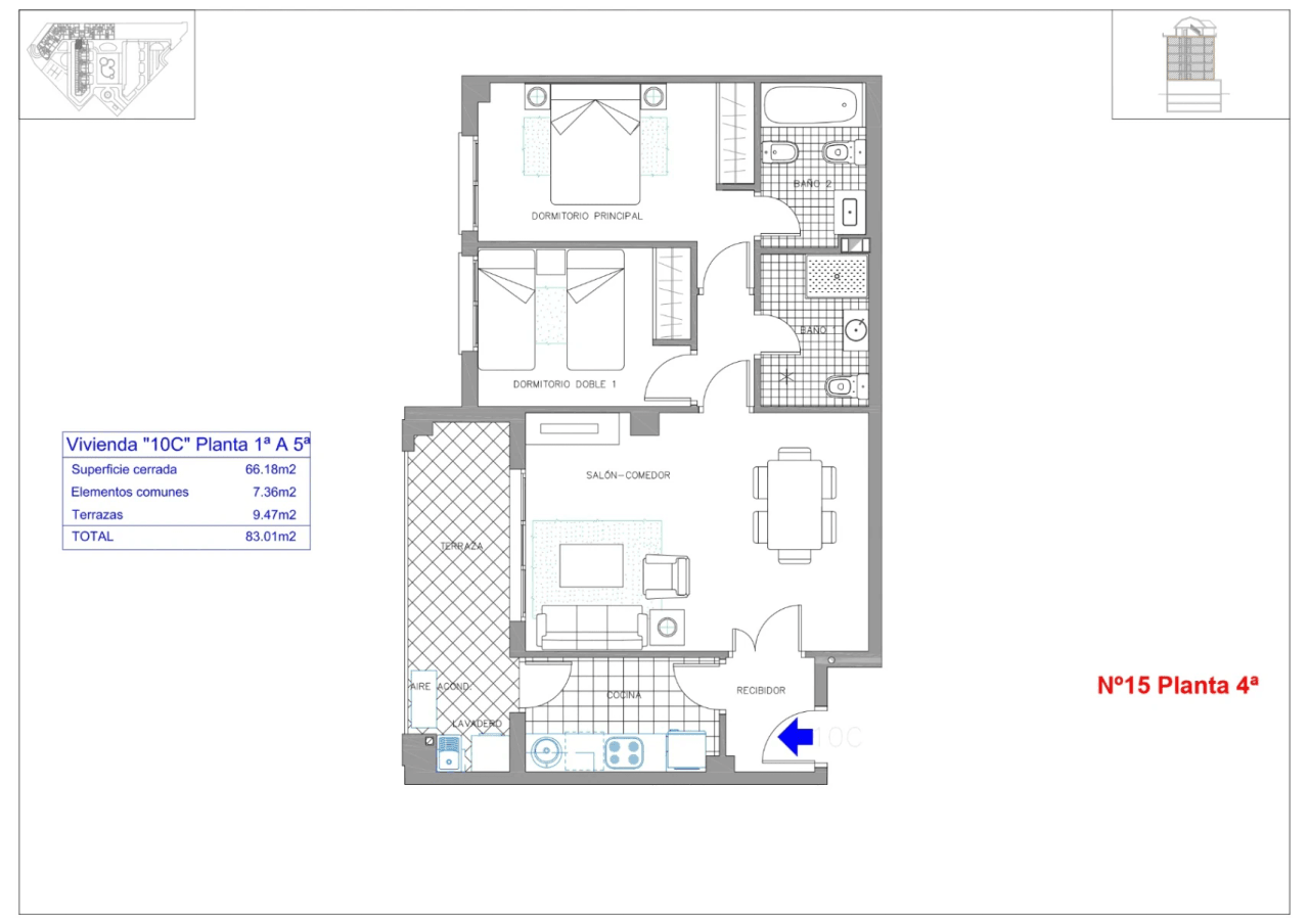 Apartamento de 2 dormitorios en Residencial Dénia Plaza - Casco Urbano